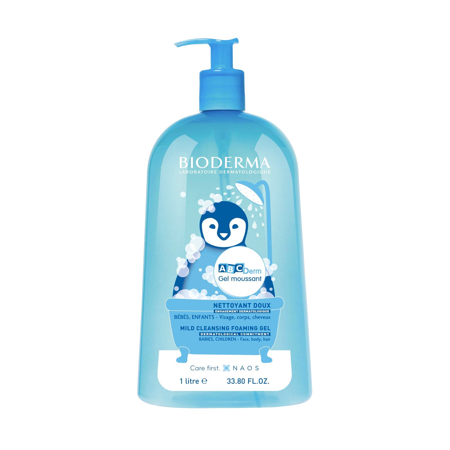 Bioderma - Abcderm Gel Limpiador Espumoso Para Rostro,cuerpo Y Cabello 1l