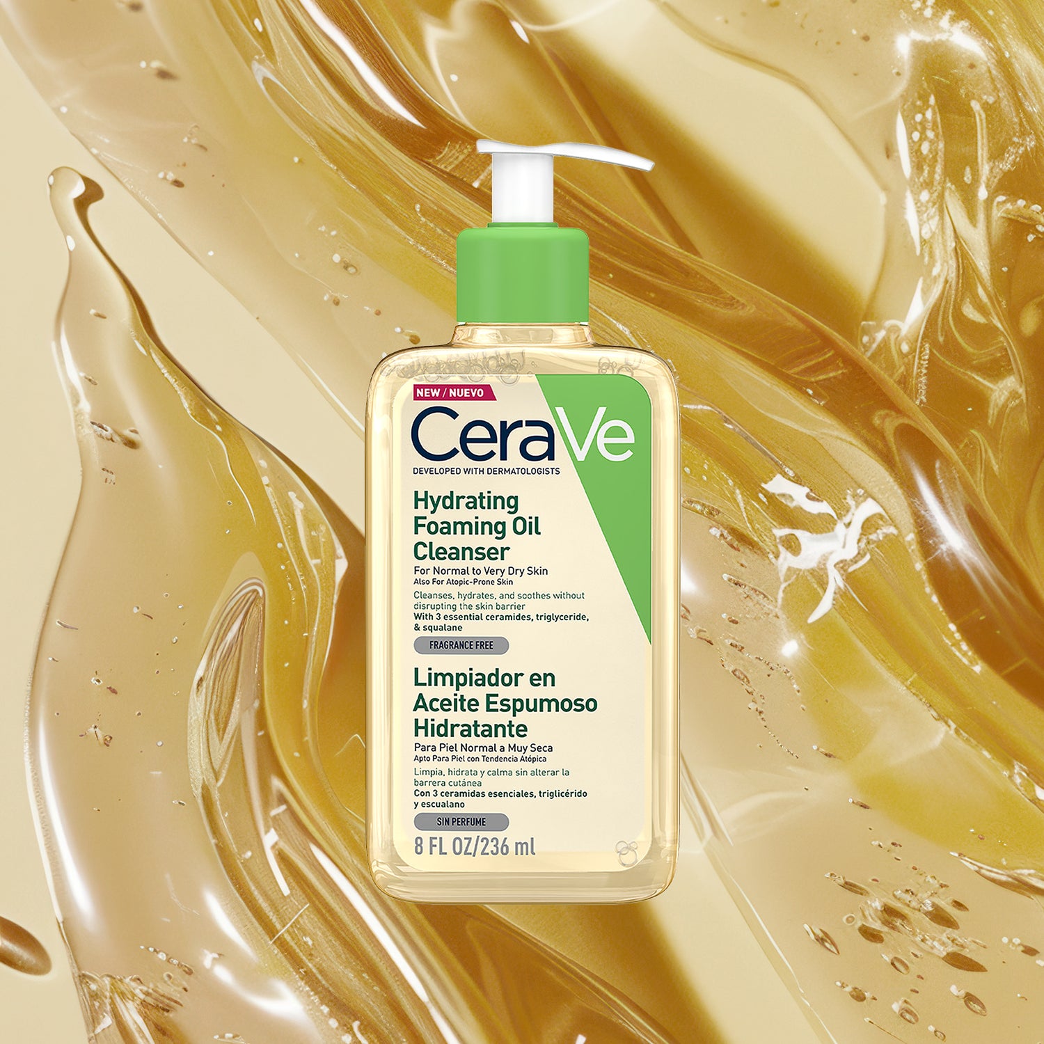 Cerave - Limpiador En Aceite Espumoso Hidratante 236ml