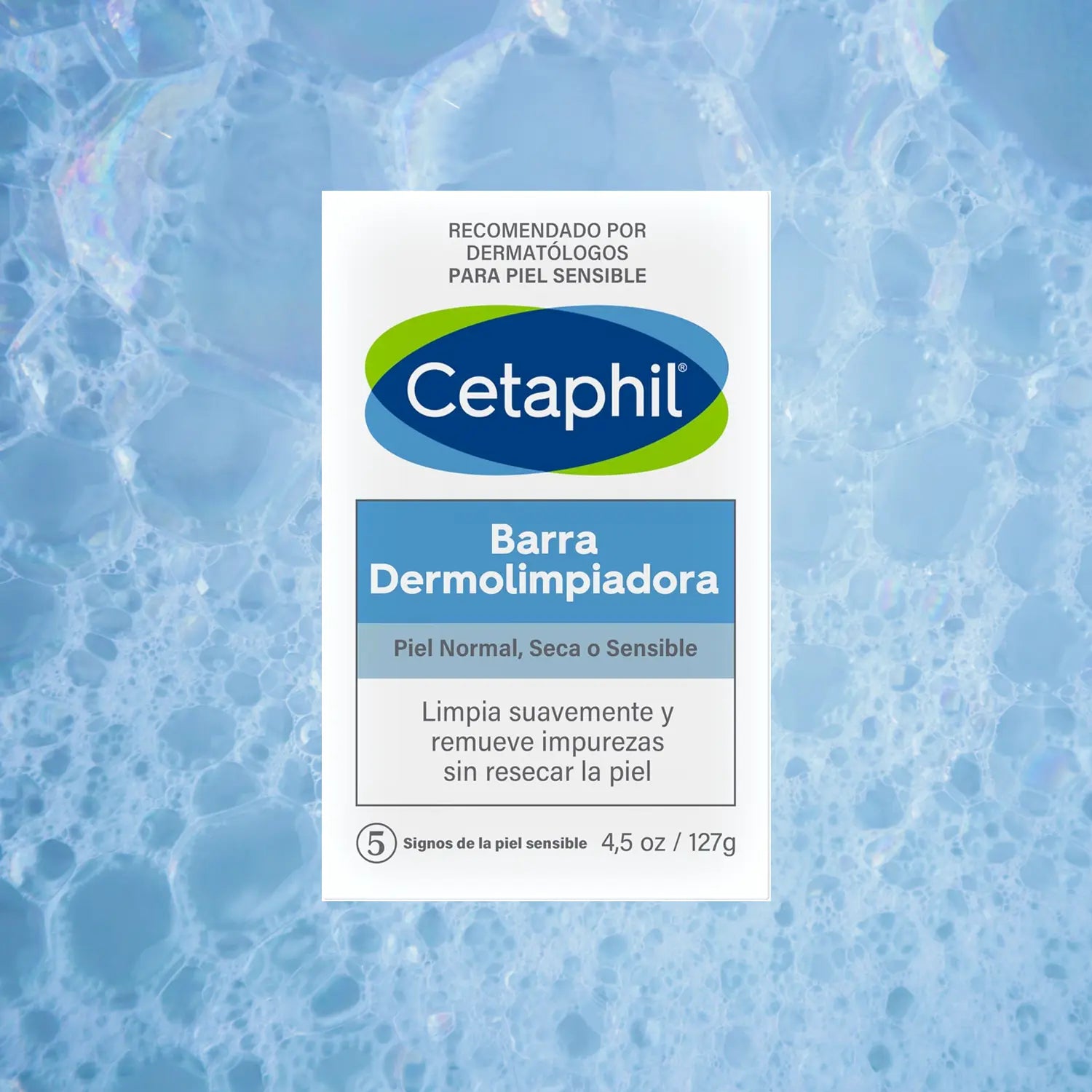 Cetaphil - Barra Antibacterial Dermolimpiadora Suave Para Piel Sensible 127g
