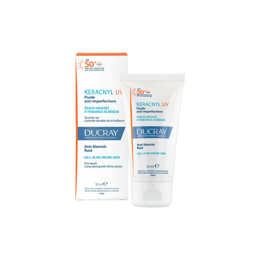 DUCRAY - KERACNYL UV Protector Solar SPF 50+ Fluido Anti Imperfecciones de 50ml